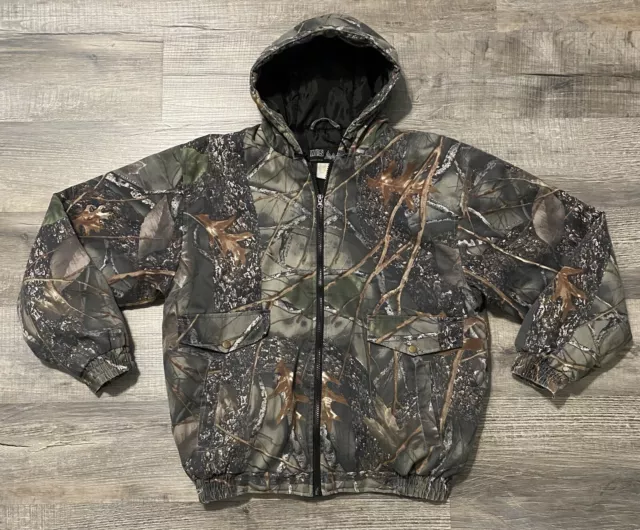 VTG WFS Element Gear Camo Full Zip Hooded Jacket Coat Men's - Size L / XL