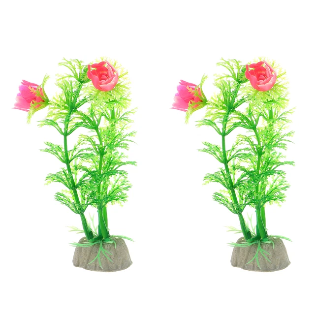2pcs Aquarium Artificial Plant Plastic for Goldfish Tank Decoration Green 4.72"