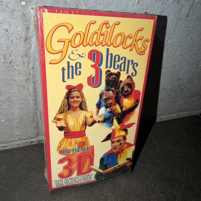 GOLDILOCKS AND THE Three Bears in 3-D 1993 VHS SEALED w/ 2 Pairs of ...