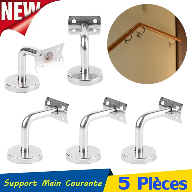 5 x Support Main Courante Fixation Mural Garde-corps d'escalier Acier inoxydable