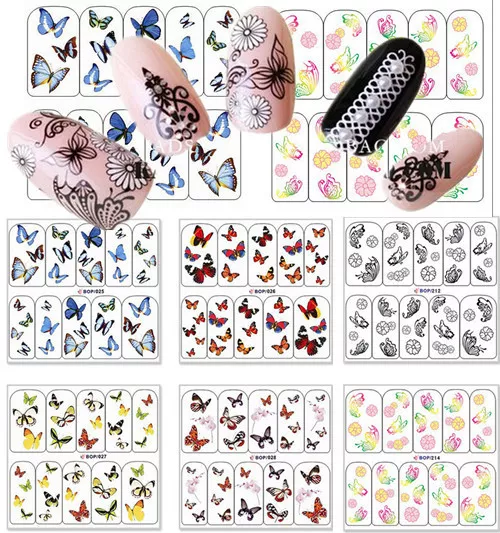 Nail Art Stickers Nail Art Water Decals Transfers Butterflies Butterfly