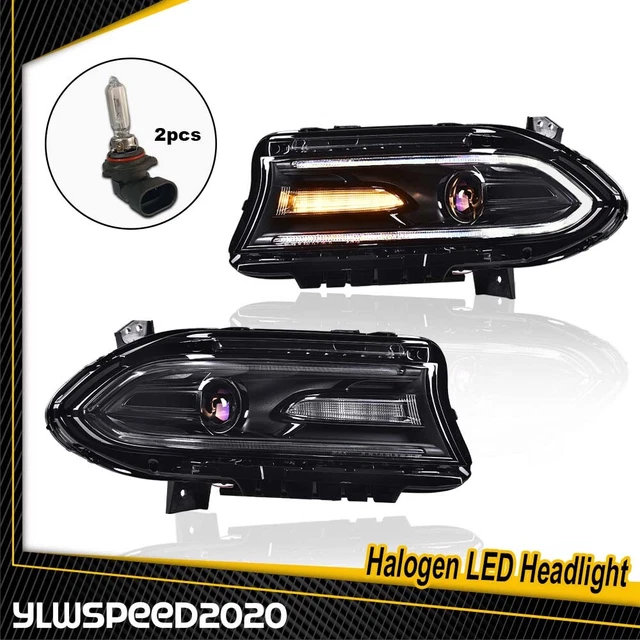 FIT FOR 20152022 Dodge Charger Halogen LED DRL Projector Headlights