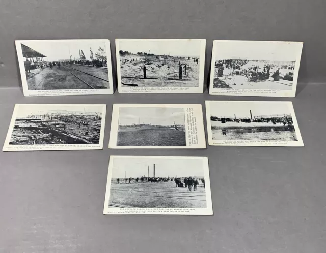 Old Orchard Beach, Maine ~ After the Fire of August 15th 1907 ~ Postcard Lot