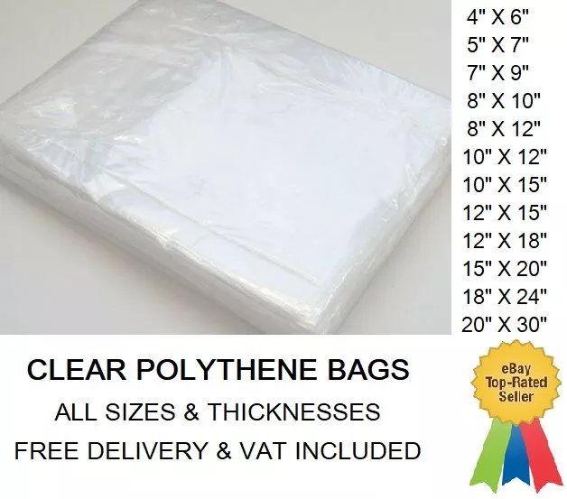 Clear Polythene Bags Plastic ALL SIZES Crafts Food Storage Small Large Cheapest