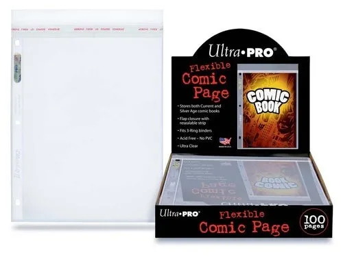 100 Ultra PRO 1-Pocket Current & Silver Comic Storage Binder Pages Resealable UV