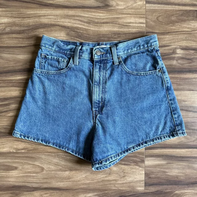 Levi's Jean Shorts Womens 30 Blue High Waisted Mom Shorts Cotton Denim