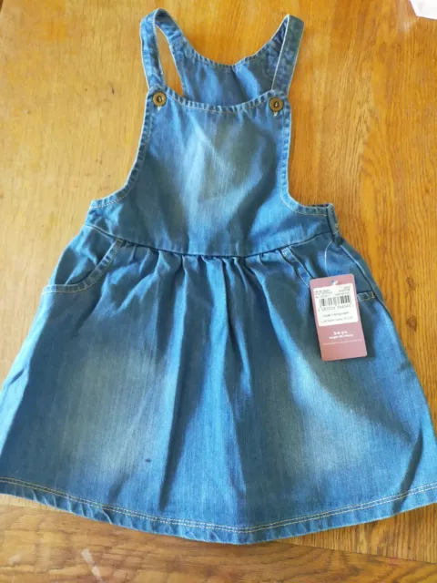 ⭐BNWT. Fabulous Little Girl Denim Pinafore Dress, TU, Denim, 3-4yrs.