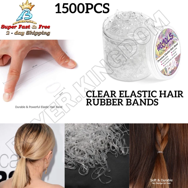 Elastic Hair Rubber Bands 1500pcs Mini Small Clear Ponytail Elastics For Hairs