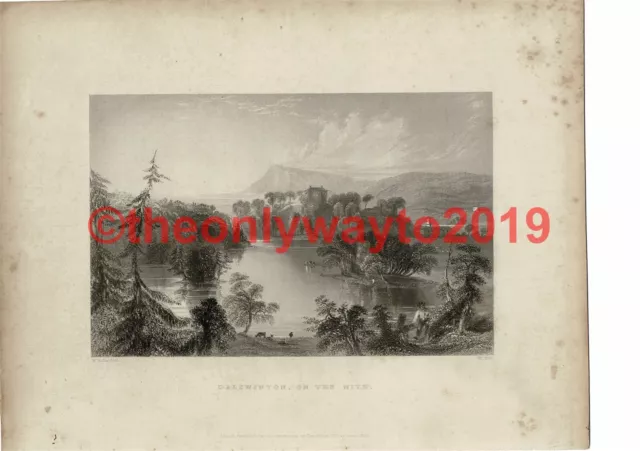 Dalswinton on the Nith, Bartlett, R Burns Book Illustration (Print), c1840