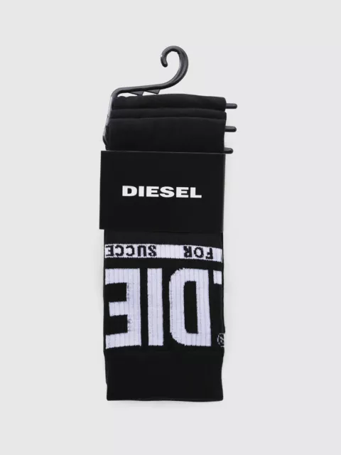 Diesel Jeans 3 Pack Logo Socks  Denim Division Black White Skm-Ray Style