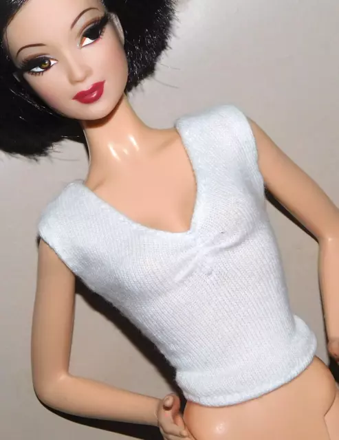 Barbie Basics White Top Shirt Fashion Fits Model Muse Fashionista Designer Doll