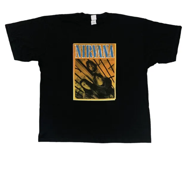 Vintage 2004 Curt Cobain Nirvana Black T Shirt Sz 2XL