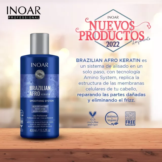 Inoar 400 ml trattamento lisciante capelli afro cheratina vegano brasiliano 2