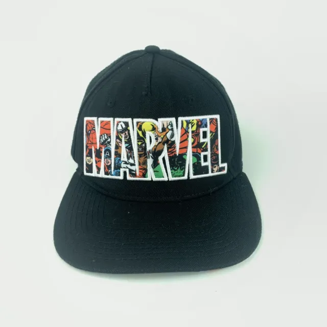 Marvel Avengers Black Snapback Adult Hat Baseball Cap Flat Brim Adjustable