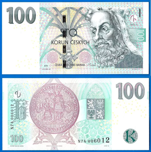 Czech Republic 100 Korun 2018 UNC Europe Centrale Tcheque Free Shipping World