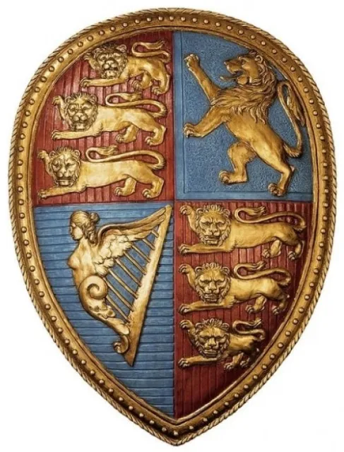 Royal Coat Of Arms Wall Art Sculpture ~ Colorful 3-D Victorian Shield Replica 2