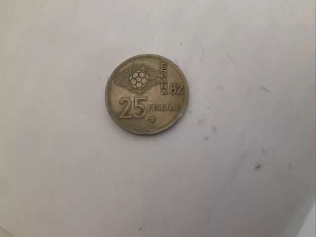 Moneda de 25 Pesetas del Año 1980 Mundial del 1982  (Estrella 81)