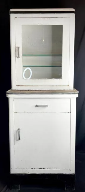 Antique Hamilton Cabinet w/ Glass Shelves -Apothecary/Medical Display Industrial