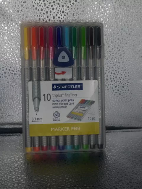 10 - STAEDTLER Triplus Fineliner Pourous Point Pens - 0.3mm - Assorted Ink  - New
