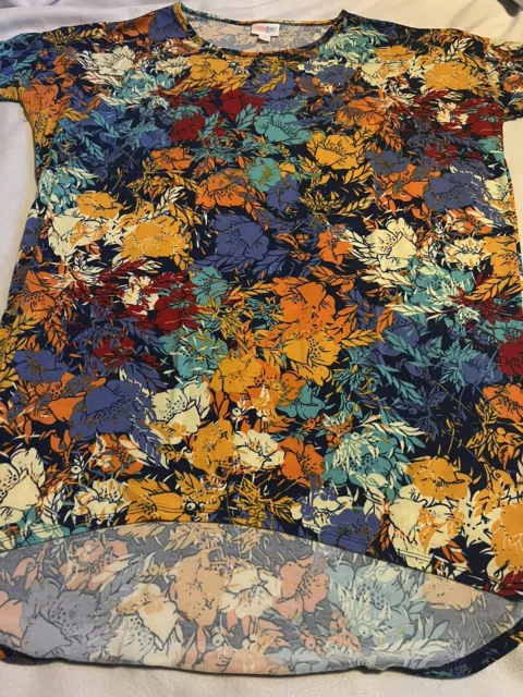 Lularoe Medium Irma Tunic Shirt 12/14 Pansy Peony Roses Colorful 🌹 Unicorn New