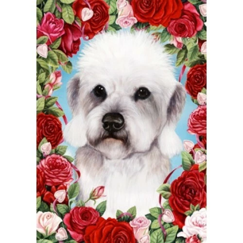Roses House Flag - Pepper Dandie Dinmont Terrier 19211