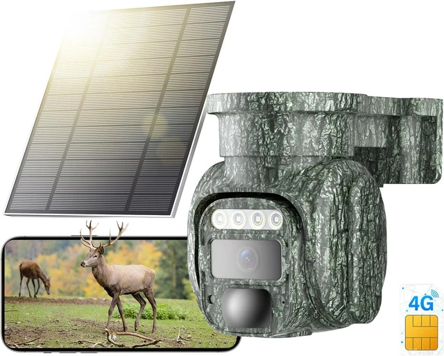 Fototrappola Solare 4G Xega - Visione Notturna A Colori, 2K, 360° - Per Caccia E Monitoraggio Animali - Foto 2