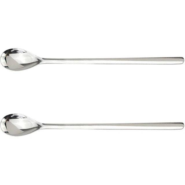 2 piezas cuchara de postre cuchara de degustación cuchara de acero inoxidable cuchara de espresso cuchara de metal