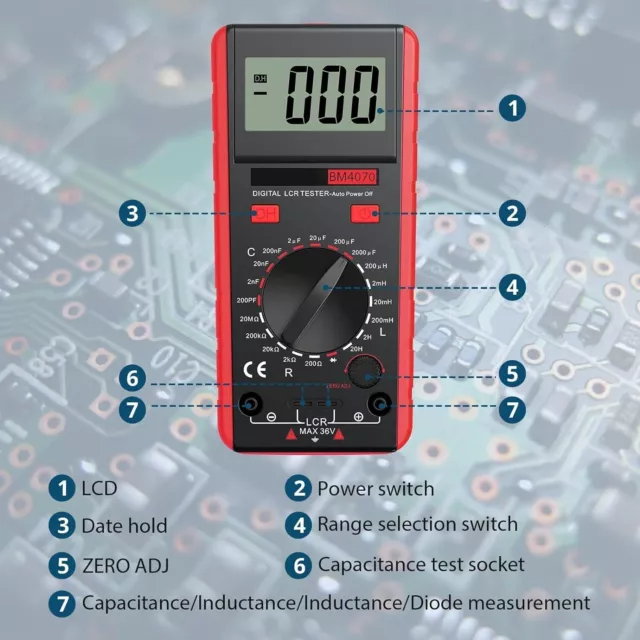 ALLmeter BM4070 LCR Meter Capacitance Inductance Resistance Self-Discharge... 3