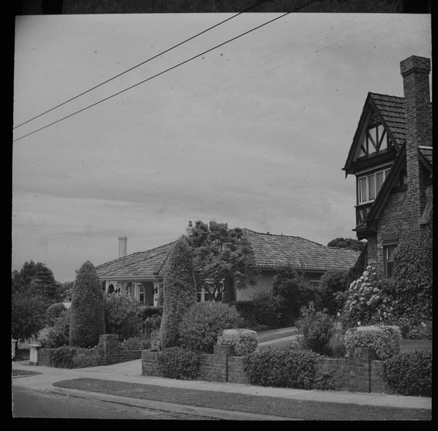 VINTAGE Magic Lantern Slide SUBURBAN HOUSES MELBOURNE C1949 PHOTO AUSTRALIA