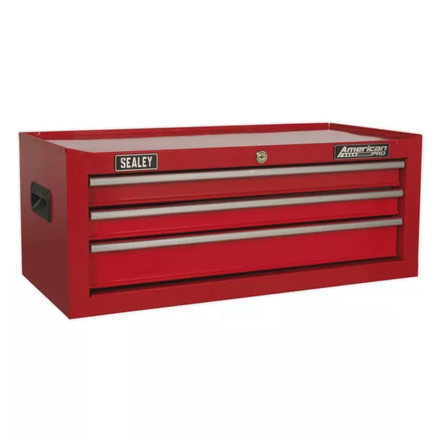 Sealey AP223 Mid-Box 3 Tiroir avec Rotule Roulement Glisse - Red