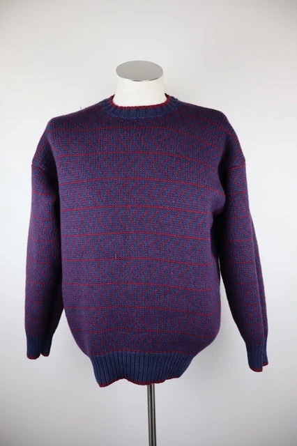 Pull Homme GAP Col V Rayé Bleu Et Gris - Taille L (Large) - Coton 100% - Occasion Très Bon état