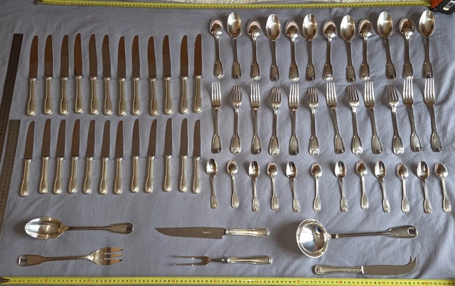 Ménagère 37 pièces Métal Argenté Coffret Vintage 70s - Arts de la table