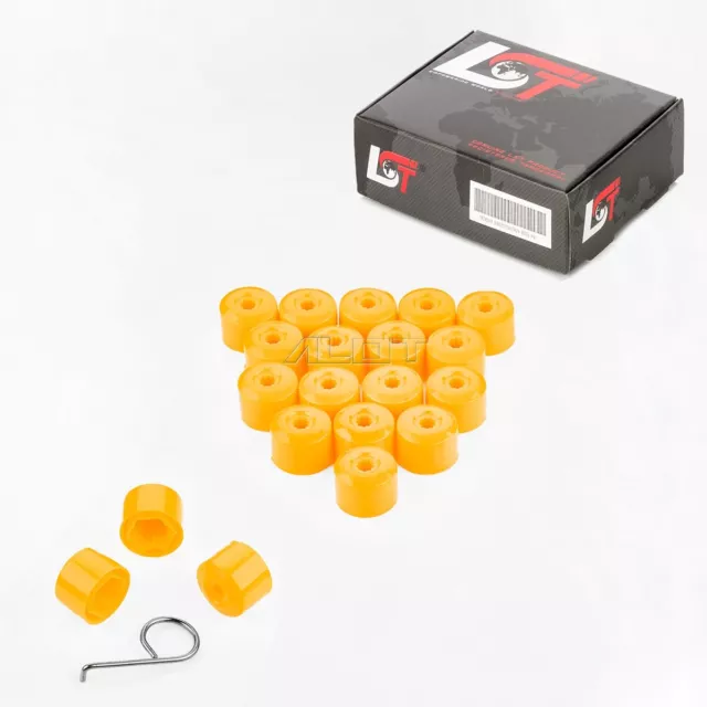 20x Caches Enjoliveurs Ecrou de Roue Kit Jaune 17 MM pour peugeot