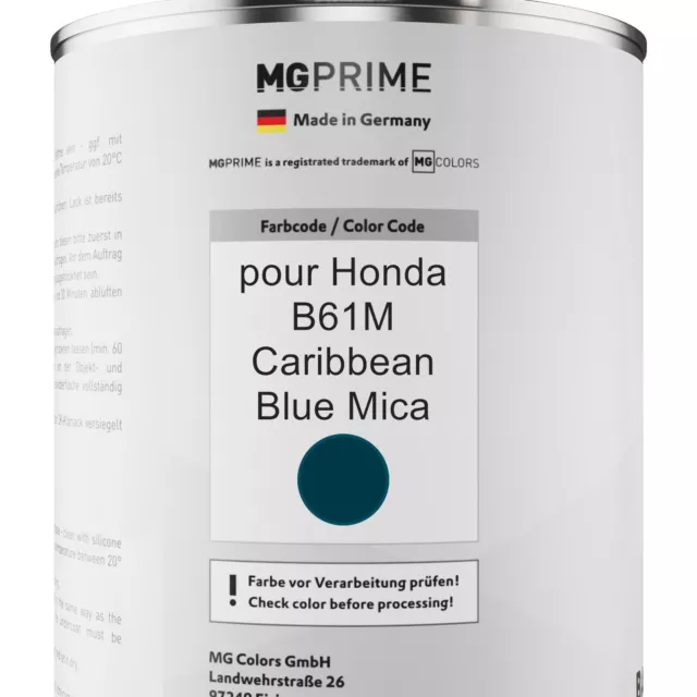 Peinture Voiture kit de pot pour Honda B61M Caribbean Blue Mica 2,5l 2