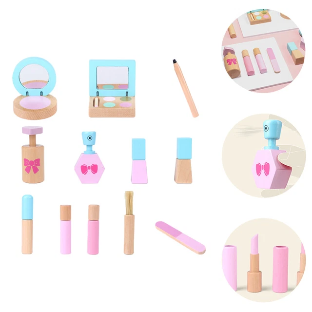Bolsa cosmética de simulación 6X6,7 cm maderas niño pequeño