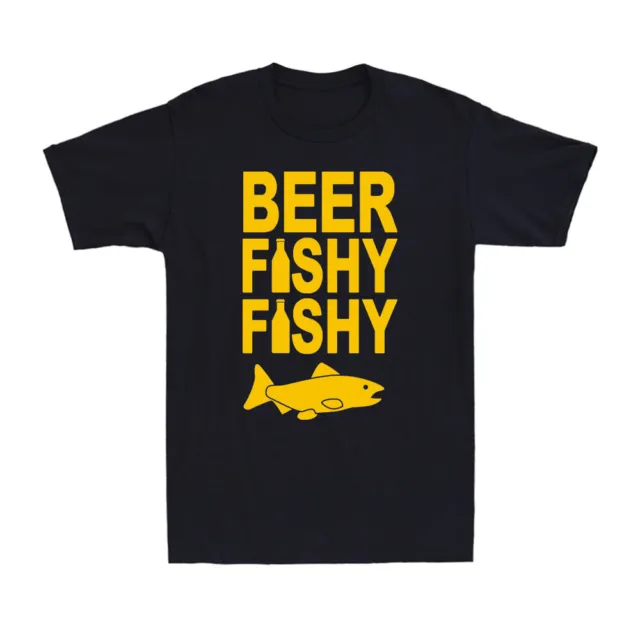 Beer Fishy Fishy Funny Fish Fishing Fisherman Novelty Men's T-Shirt Black Tee