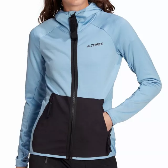 Adidas Terrex Damen Hybrid Fleece Jacke Laufjacke Outdoor Running Wandern blau