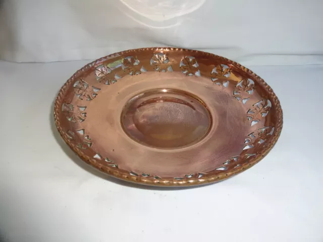 Antike runde Kupfer flache Schüssel Bund Arbeitsblatt Design Höhe 3 cm Durchmesser 20 cm