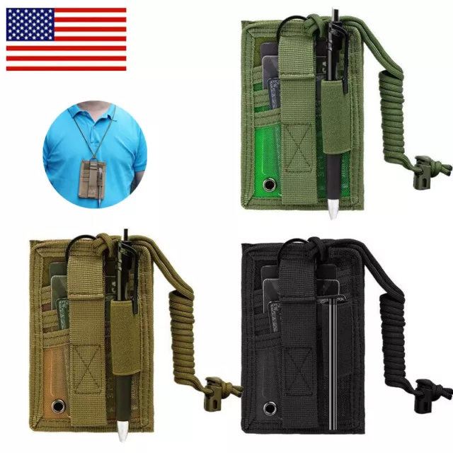 TACTICAL ID CARD Holder Organizer Hook&Loop Patch Badge Holder with ...