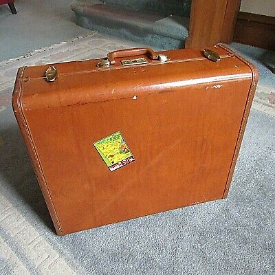 Vintage Samsonite Streamlite Hard Shell Suitcase Garment Luggage Brown 21"
