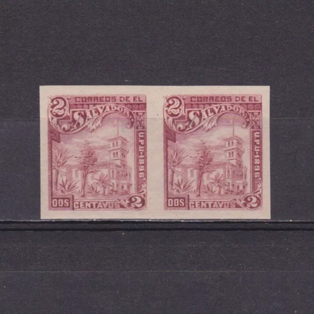 EL SALVADOR 1896, Sc# 147, Wmk, Imperf pair, No gum