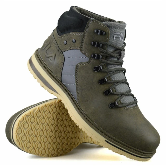 FILA MENS HIGH Top Ankle Boots Trainers Lace up Warm Lined Hiking