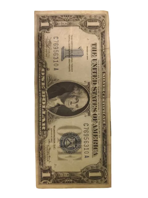 Fr. 1606 1934 $1 One Dollar “Funnyback” Silver Certificate Uncirculated