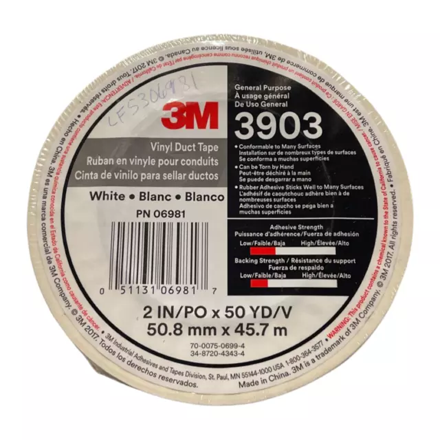 HEAVY-DUTY WATERPROOF DUCT Tape White 3 x 55 Yards 155R $15.74 - PicClick