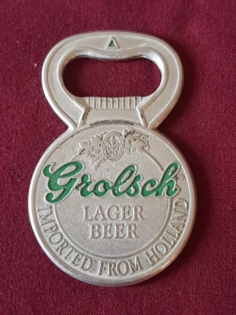 Vintage Beer Bottle Opener GROLSCH Lager Imported from Holland Double Sided Sign