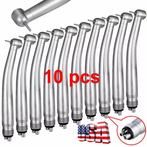 DENTAL HANDPIECE High Speed Hand piece Metal Air Turbine Push Button 4 Holes