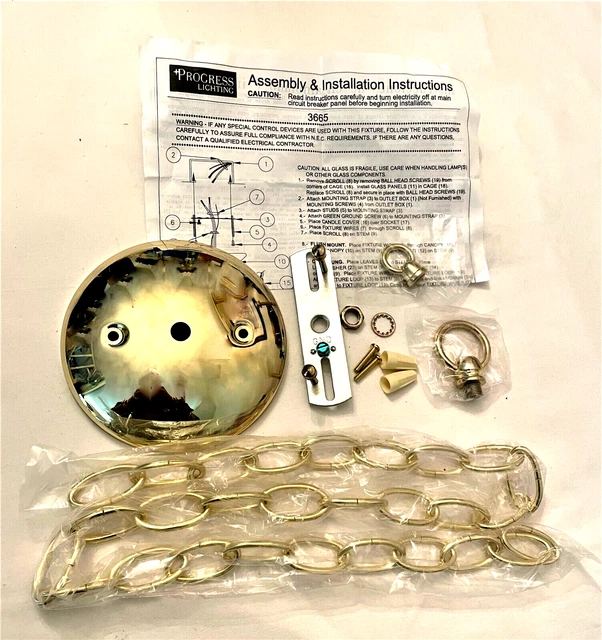 Progress Lighting Assembly Canopy Chain Kit for Pendant Light Fixture NEW Vintag