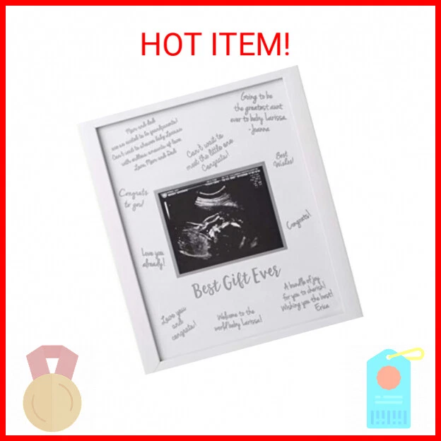 Tiny Ideas Sonogram Signature Frame Guest Book, Perfect for Any Baby Registry, M