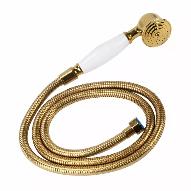 Luxury Gold Telephone Style Bathroom Hand Held Shower Head with 1.5m Hose