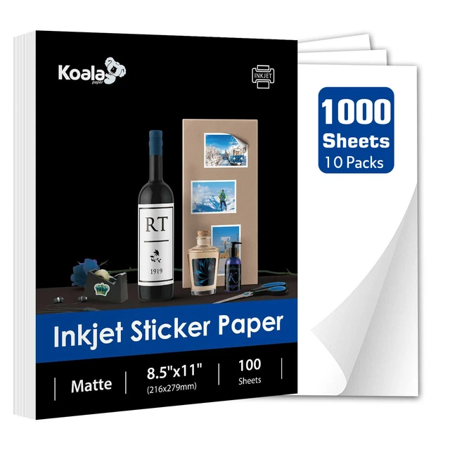 1000 SHIPPING LABELS Full Sheets 8.5x11 Printable Sticker Paper for